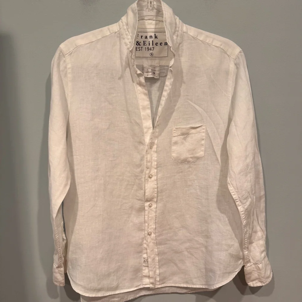 Frank and Eileen EILEEN Relaxed Linen Button Down Shirt Size S - Picture 2 of 10